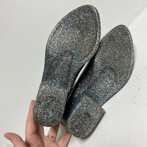 Jeffrey Campbell Womens Chelsea Stormy Glitter Multicolor Rain Boots Pointed Toe - Picture 6 of 9